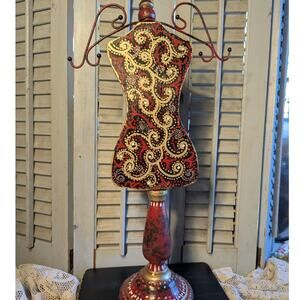 Upcycled gold metallic mannequin dress form jewelry holder